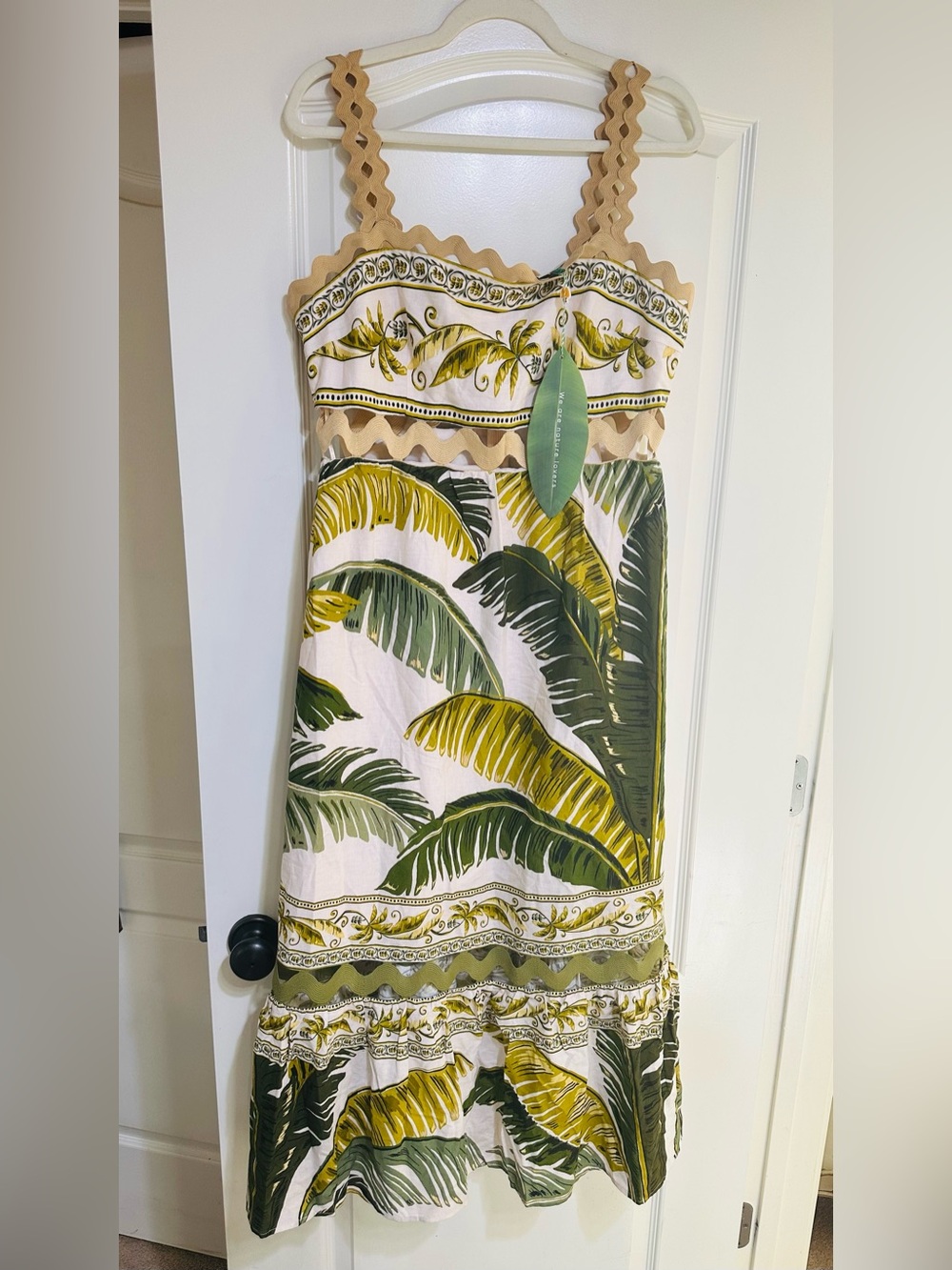 🌴🌴NWT Farm Rio Ric Rack Palm Tree Dress Sz Large Tuckernuck - Picture 6 of 6